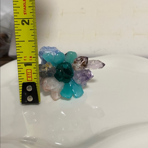 Multicolor Crystal Cluster statement ring - Picture 9 of 13